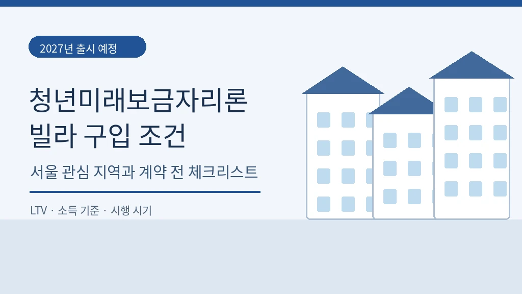 청년미래보금자리론 빌라 구입 조건과 서울 관심 지역 안내 대표 이미지